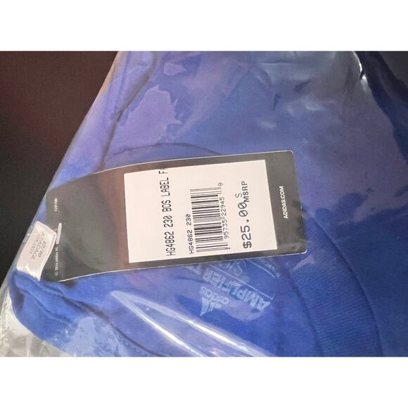 NEW Adidas Royal/White Badge Of Sport Box T-Shirt Size Small Logo Short Sleeve - Picture 3 of 5